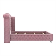 Furniture of America Gijit Wingback Tufted Fabric Queen Bed in Pink