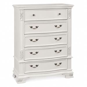 Furniture of America Kide 5-Drawer Solid Wood Chest in Pearl White