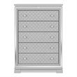 FOA Chid 5-Drawer Solid Wood Silver Chest with Ball-bearing Glides