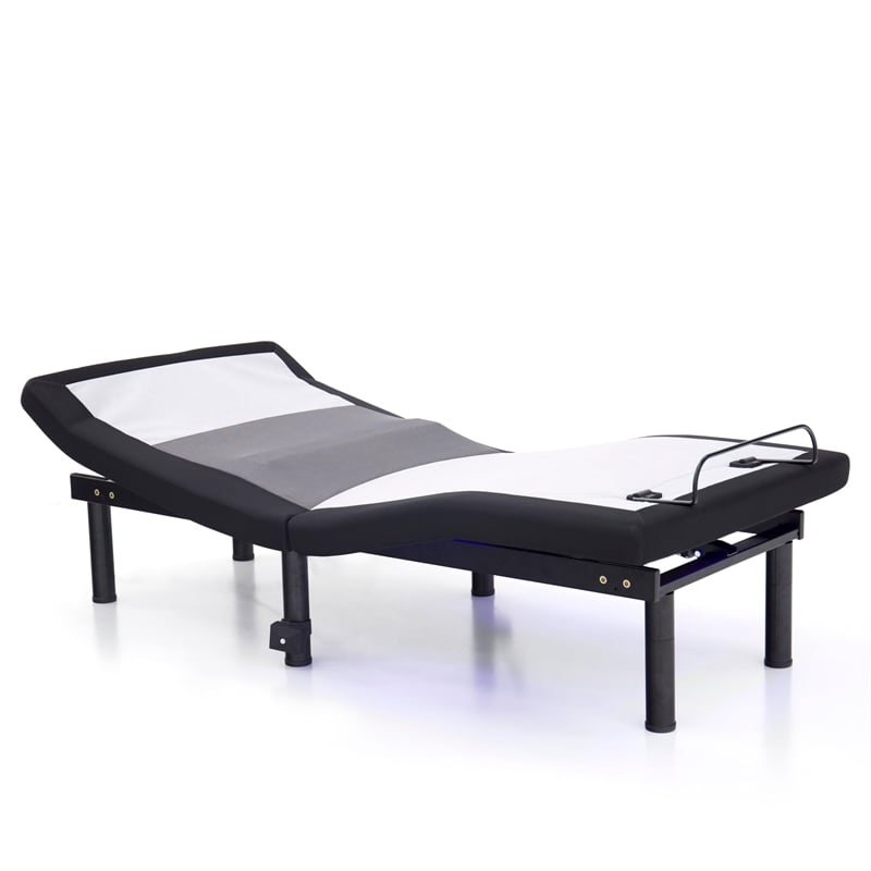 Furniture of America Virya Metal Full Adjustable Bed Base with USB in Black