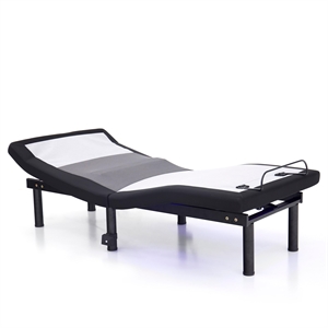 Furniture of America Virya Metal Full Adjustable Bed Base with USB in Black