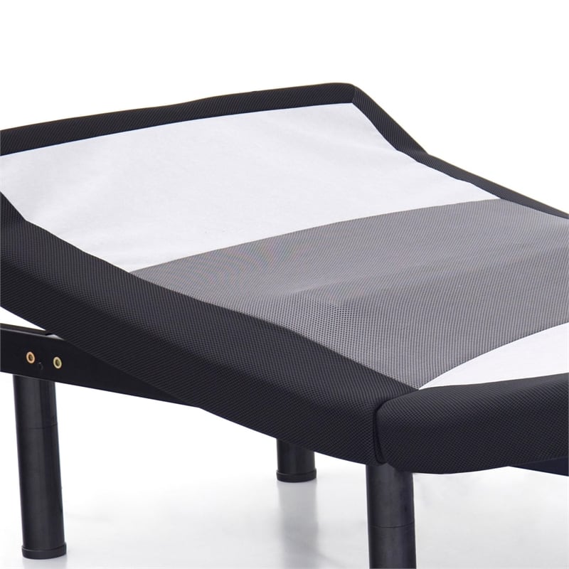 Furniture of America Virya Metal Full Adjustable Bed Base with USB in Black