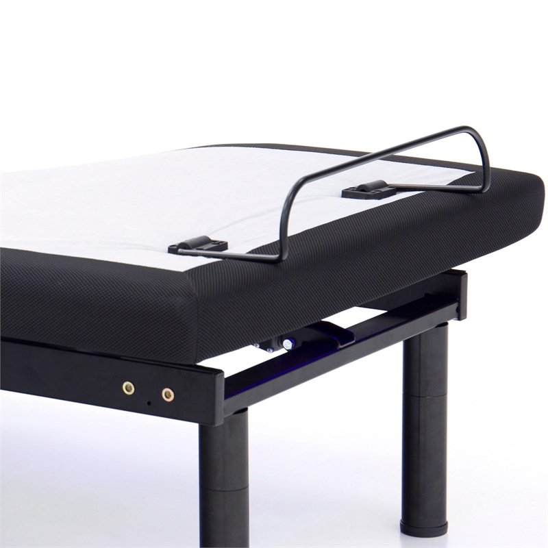 Furniture of America Virya Metal Full Adjustable Bed Base with USB in Black