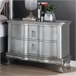 Furniture of America Pappa 2-Drawer Solid Wood Nightstand in Silver
