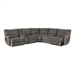 Furniture of America Olae Fabric Power Reclining Sectional with USB in Gray