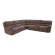 Furniture of America Deni Dark Brown Fabric Manual Reclining Sectional with USB