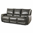 Furniture of America Vesh Leather Power Reclining Sofa with USB in Gray