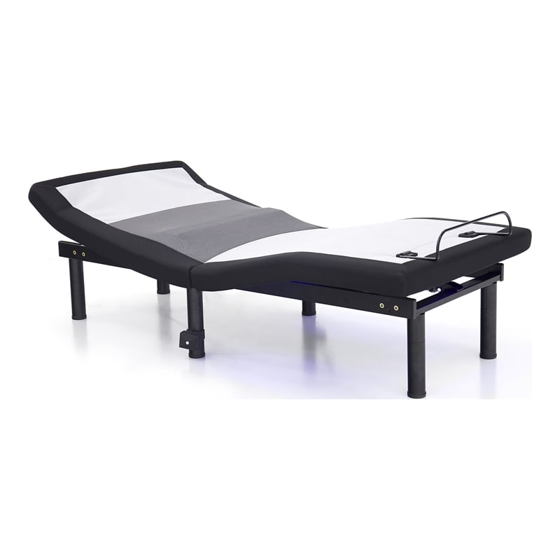 Furniture of America Virya Metal Cal King Adjustable Bed Base with USB in Black