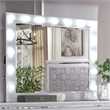 FOA Chid 5pc Silver Wood Bed Set - Queen + 2 Nightstands + Dresser + Mirror