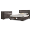 Furniture of America Laren 2pc Gray Solid Wood Bedroom Set - King + Dresser