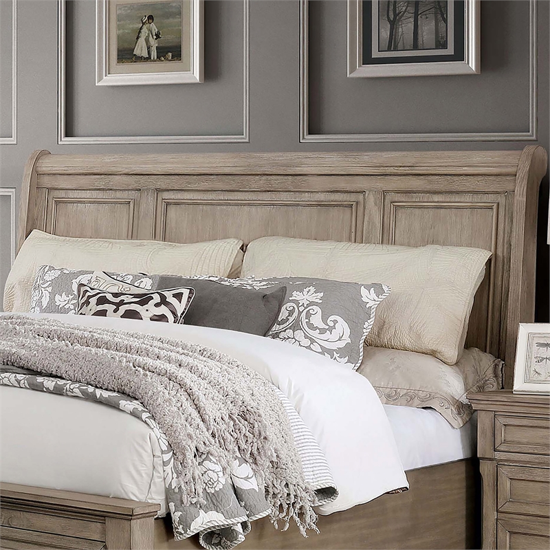 Furniture of America Frigga 2pc Gray Solid Wood Bedroom Set - Queen ...