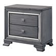 FOA Hariston 2pc Light Gray Solid Wood Bedroom Set - Cal King + Nightstand