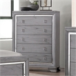 FOA Hariston 3pc Light Gray Solid Wood Bed Set - Cal King + Nightstand + Chest