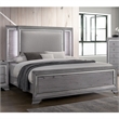 FOA Hariston 2pc Light Gray Solid Wood Bedroom Set - Queen + Nightstand