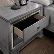 FOA Hariston 2pc Light Gray Solid Wood Bedroom Set - Queen + Nightstand