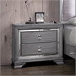 FOA Hariston 2pc Light Gray Solid Wood Bedroom Set - Queen + Nightstand