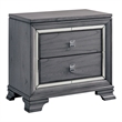 FOA Hariston 2pc Light Gray Solid Wood Bedroom Set - Queen + Nightstand