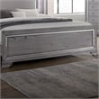 FOA Hariston 3pc Light Gray Solid Wood Bed Set - Queen + Nightstand + Chest