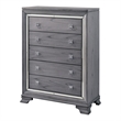 FOA Hariston 3pc Light Gray Solid Wood Bed Set - Queen + Nightstand + Chest