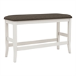 Furniture of America Ablania Solid Wood Counter Height Bench in Antique White