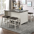 Furniture of America Ablania Solid Wood Antique White 4-Piece Counter Dining Set