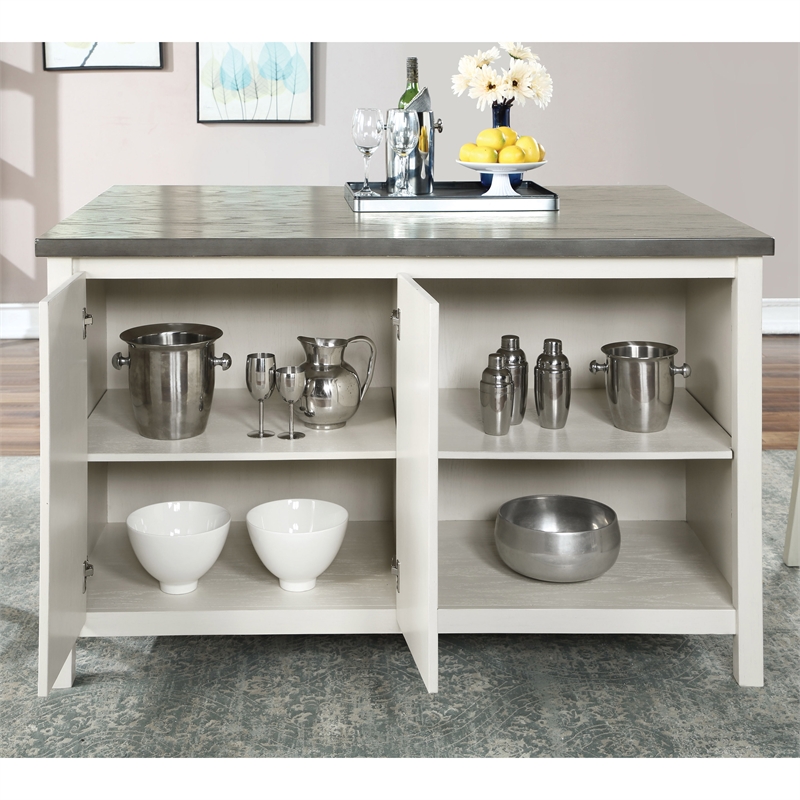 Furniture of America Ablania Solid Wood Antique White 4-Piece Counter Dining Set