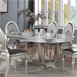 Furniture of America Arena Solid Wood 7-Piece Dining Set in Silver