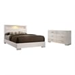 Furniture of America Quaker 2pc White Solid Wood Bedroom Set - King+Dresser
