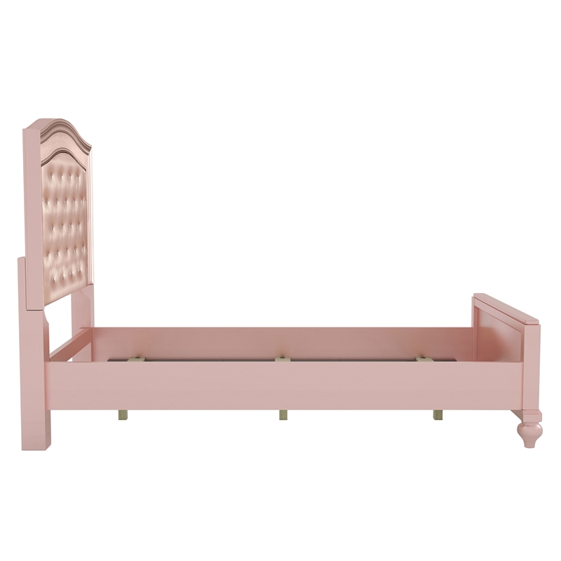 Furniture of America Paisley 2pc Rose Gold Solid Wood Bedroom Set - Twin+Chest