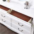 Furniture of America Heyd 6-Drawer Solid Wood Dresser with Mirror in White