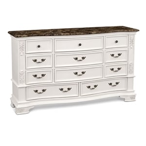 Furniture of America Kide 11-Drawer Solid Wood Dresser in Pear White