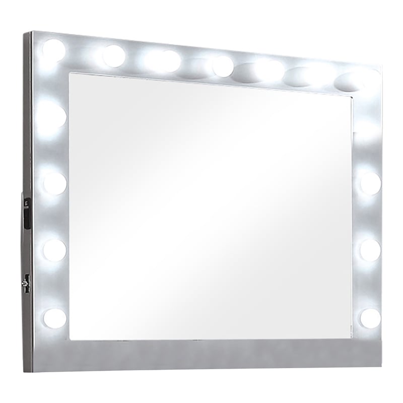 Furniture of America Chid 6-Drawer Solid Wood Dresser with Mirror in Silver