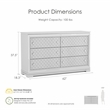 FOA Chid 6-Drawer Solid Wood Silver Dresser with Ball-bearing Glides