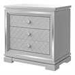 FOA Chid 3pc Silver Solid Wood Bedroom Set - King + 2 Nightstands