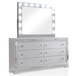 FOA Chid 5pc Silver Wood Bed Set - King + 2 Nightstands + Dresser + Mirror