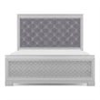 FOA Chid 5pc Silver Wood Bed Set - King + 2 Nightstands + Dresser + Mirror
