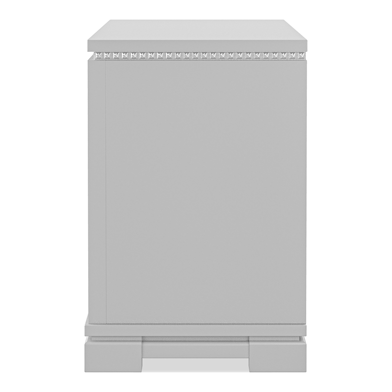 FOA Chid 3pc Silver Solid Wood Bedroom Set - Queen + 2 Nightstands