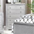 FOA Chid 6pc Silver Wood Bed Set - Queen+2 Nightstands+Chest+Dresser+Mirror