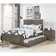 FOA Haed 3pc Gray Solid Wood Bedroom Set - Full + Nightstand + Trundle