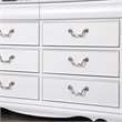 FOA Heyd 5pc White Solid Wood Bed Set - Twin + 2 Nightstands + Dresser + Mirror