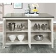 Furniture of America Ablania Solid Wood Counter Dining Table in Antique White