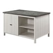 Furniture of America Ablania Solid Wood Counter Dining Table in Antique White