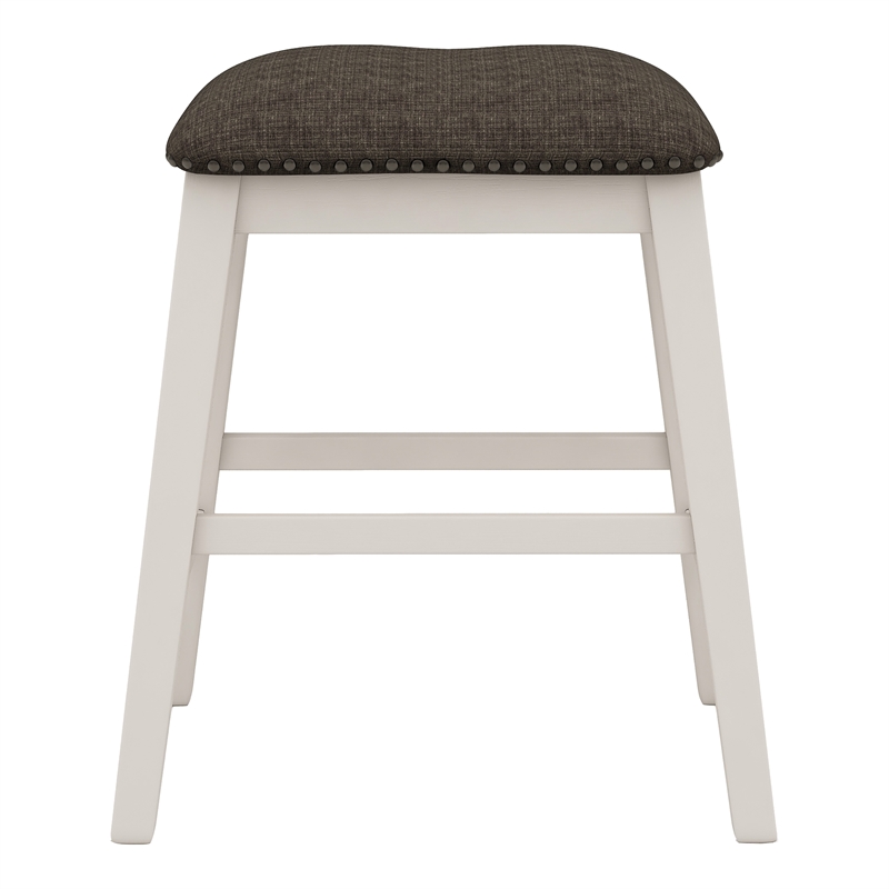 Furniture of America Ablania Wood Counter Stools in Antique White (Set of 2)