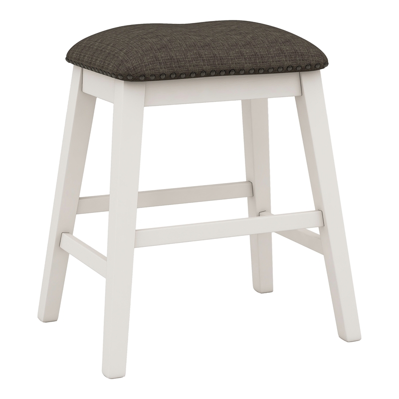 Furniture of America Ablania Wood Counter Stools in Antique White (Set of 2)