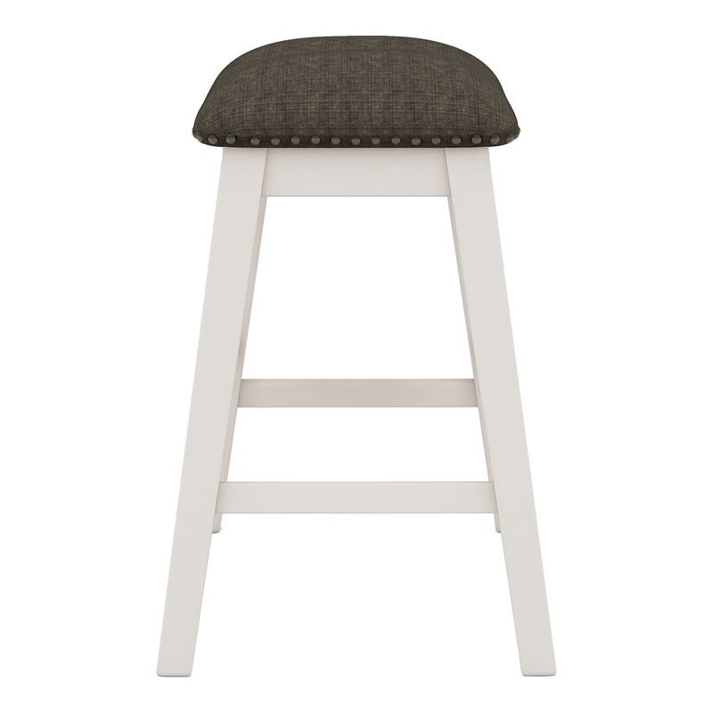 Furniture of America Ablania Wood Counter Stools in Antique White (Set of 2)