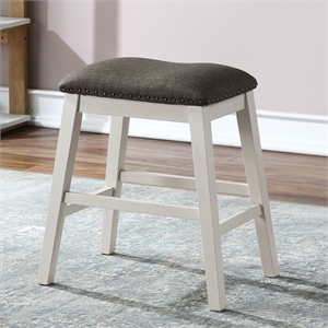 Furniture of America Ablania Wood Counter Stools in Antique White (Set of 2)