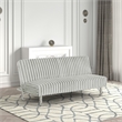 Furniture of America Girgon Upholstered Fabric Futon Sofa Bed in Light Gray