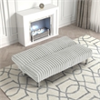 Furniture of America Girgon Upholstered Fabric Futon Sofa Bed in Light Gray