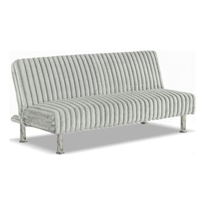 Furniture of America Girgon Upholstered Fabric Futon Sofa Bed in Light Gray