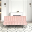 Furniture of America Girgon Upholstered Fabric Futon Sofa Bed in Pink